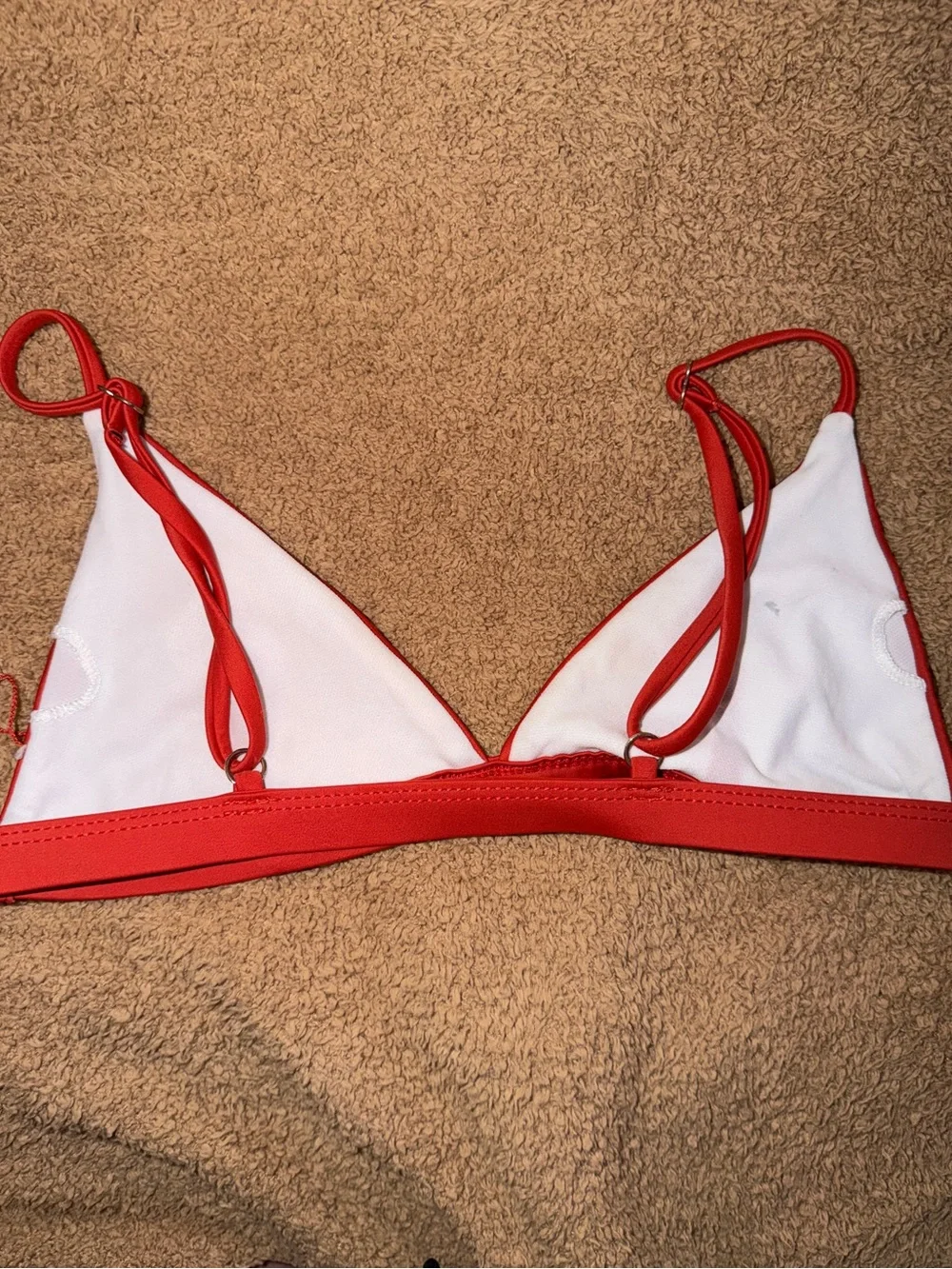 Red Triangle Bralette with Adjustable Straps